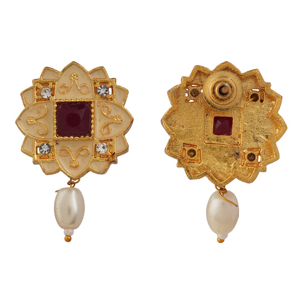 Iyana- Stone studded Neckpiece set(Red)