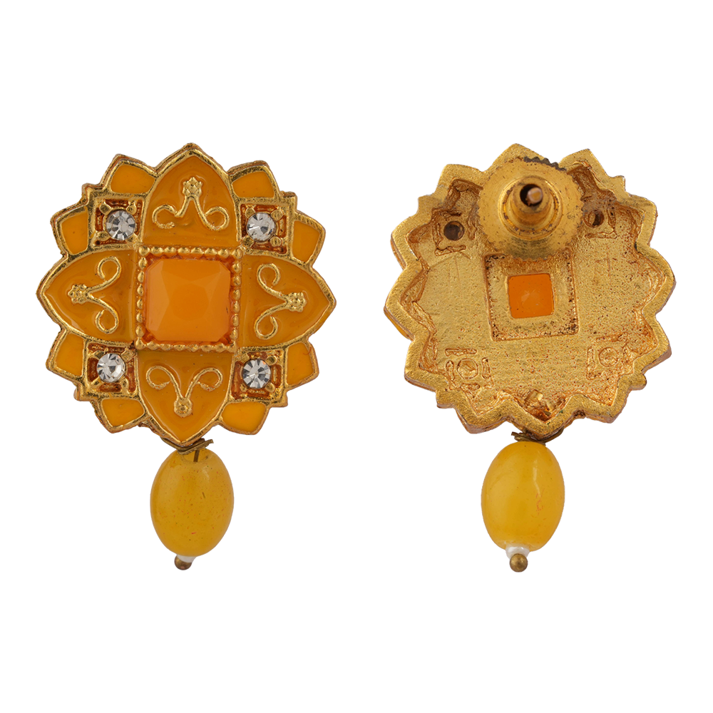 Iyana- Stone studded Neckpiece set (Yellow)