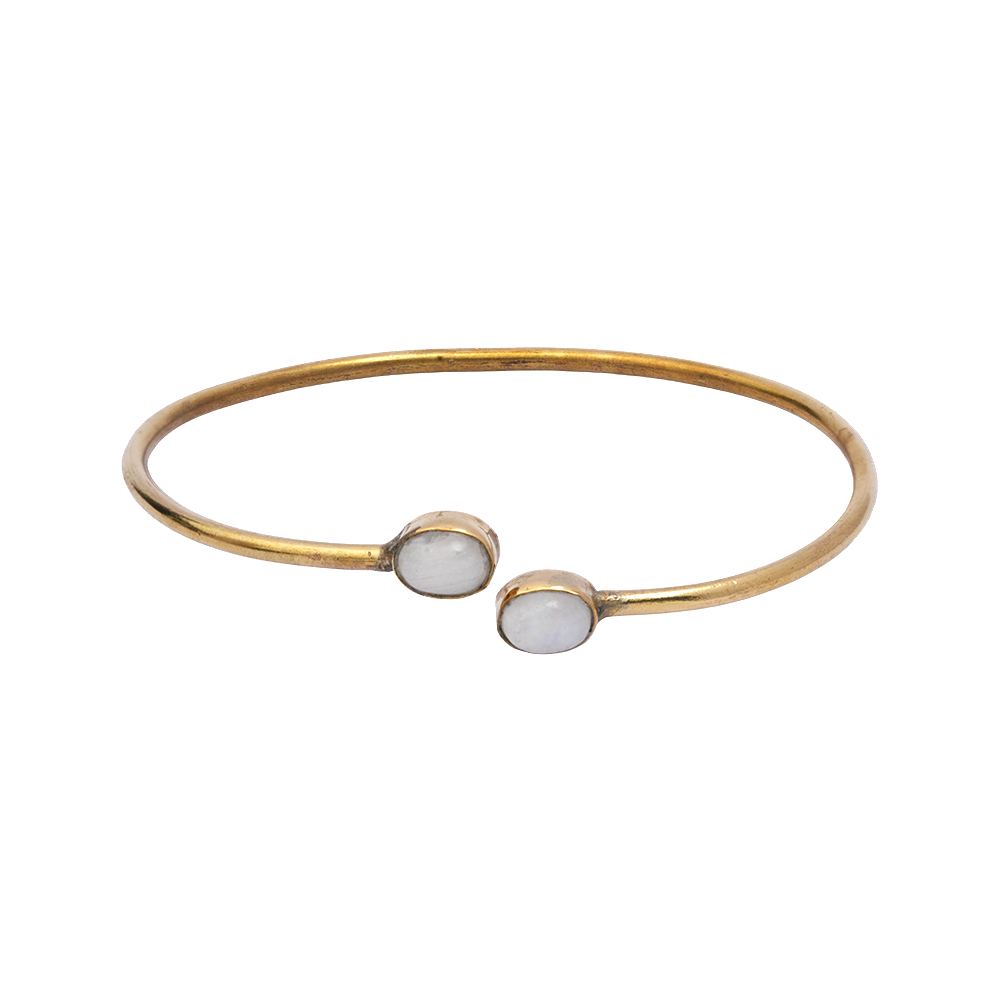 Trisha- Stone Studded Golden Bracelet(White)