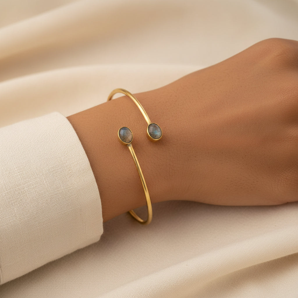 Trisha- Stone Studded Golden Bracelet(Golden Rod)