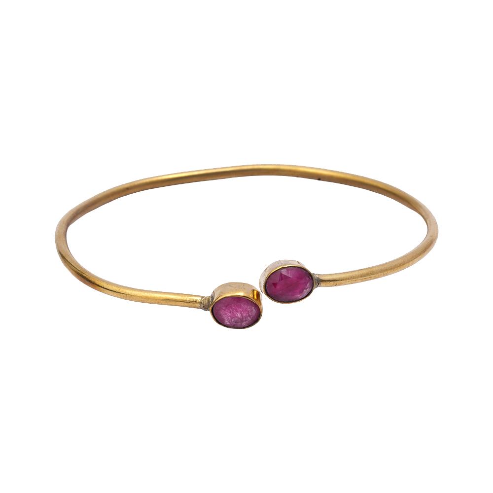 Trisha- Stone Studded Golden Bracelet(Pink)
