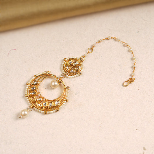 Priyanka- Stone Studded Hanging Pearl Mangtikka