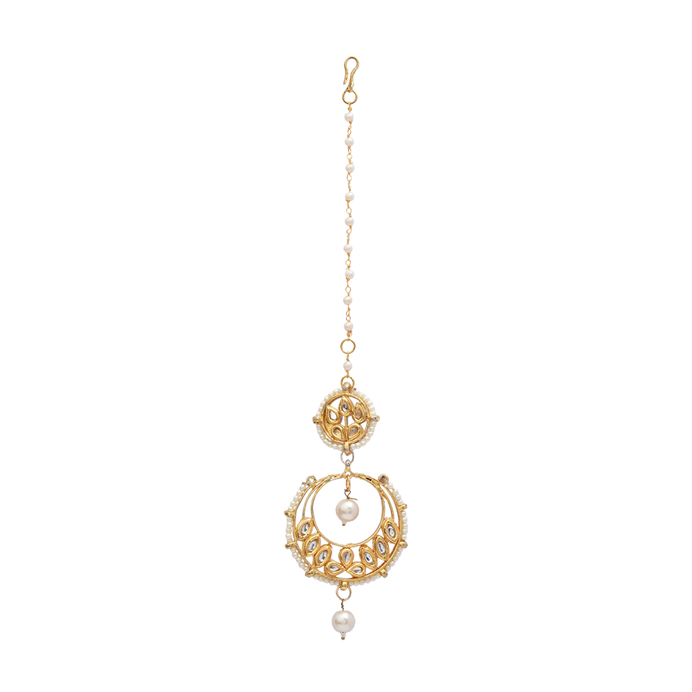 Priyanka- Stone Studded Hanging Pearl Mangtikka