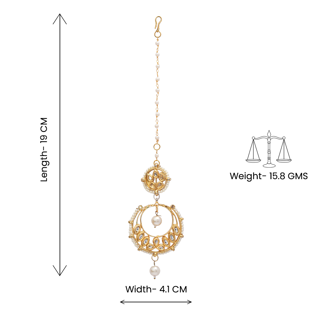 Priyanka- Stone Studded Hanging Pearl Mangtikka