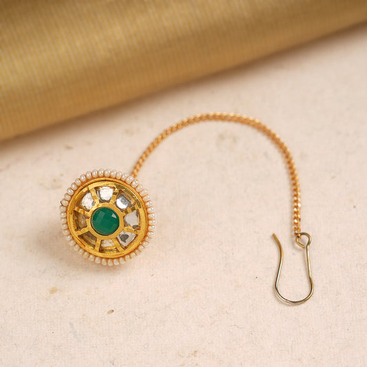 Ranjana- Kundan Studde Mangtikka(Green)