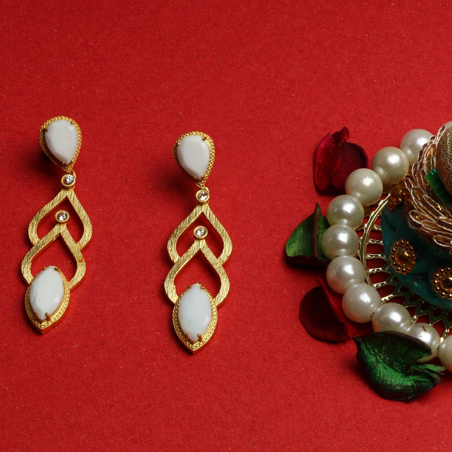 Arnika- Stone Studded Dangler Earrings