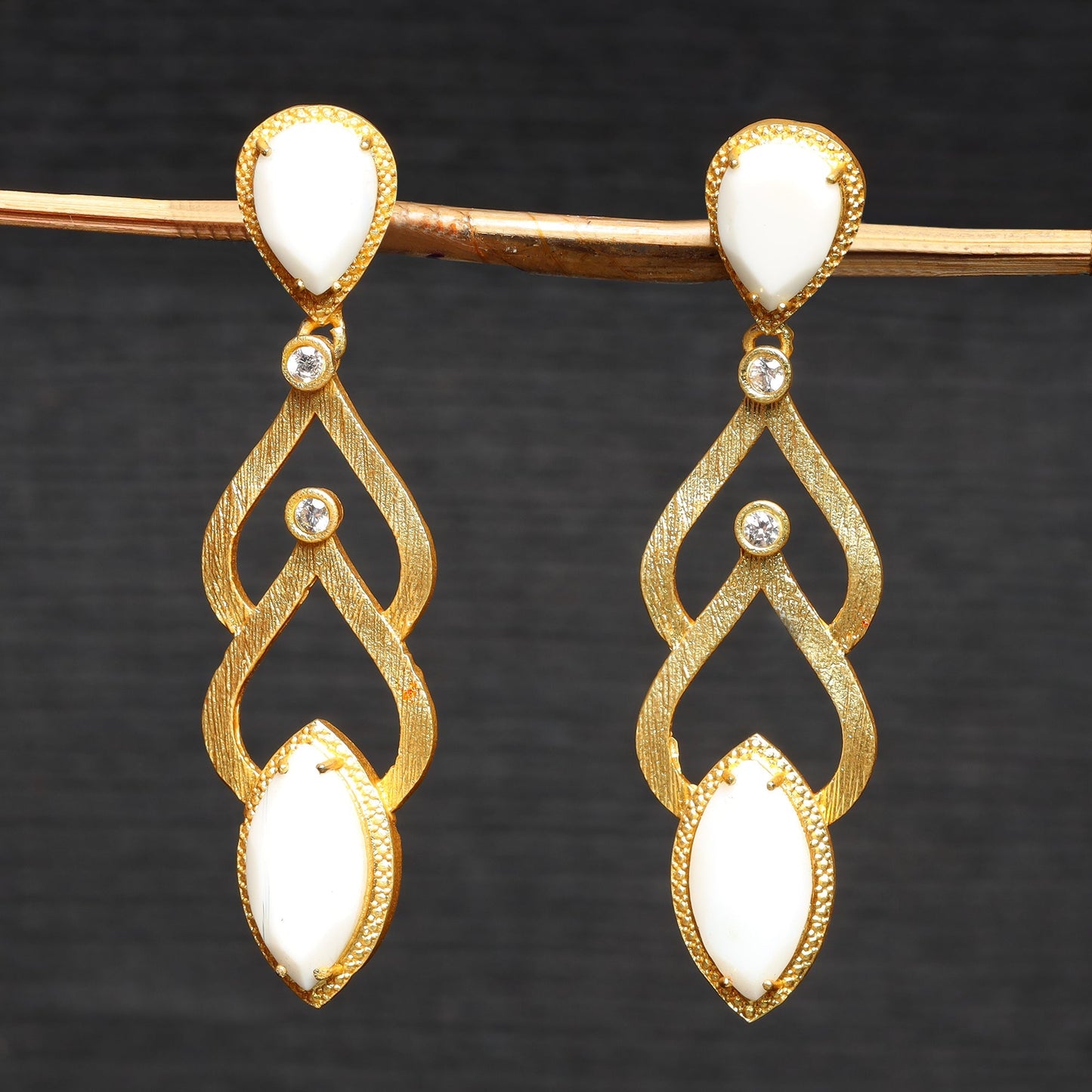 Arnika- Stone Studded Dangler Earrings