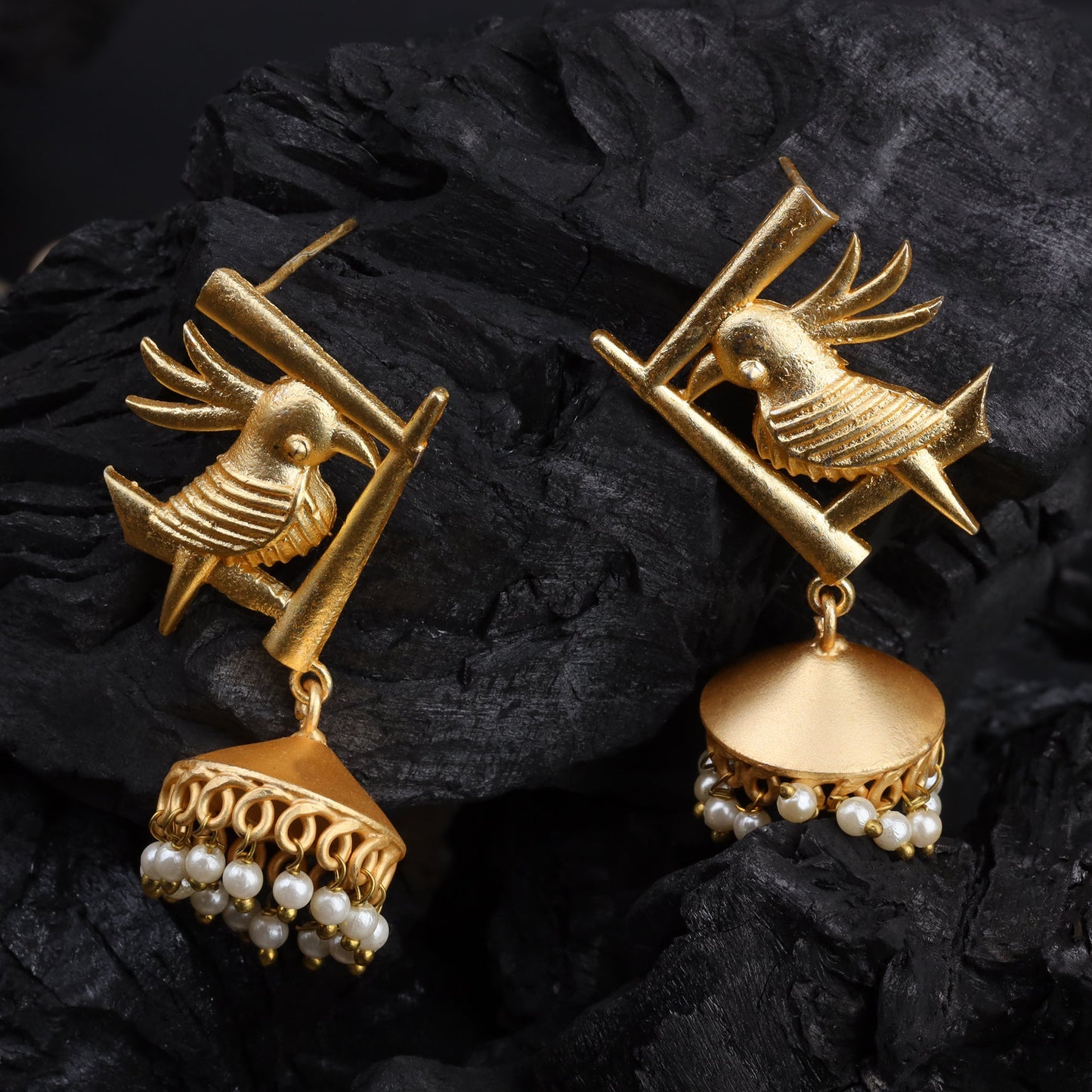 Naira- Hanging Pearl Jhumki Earrings