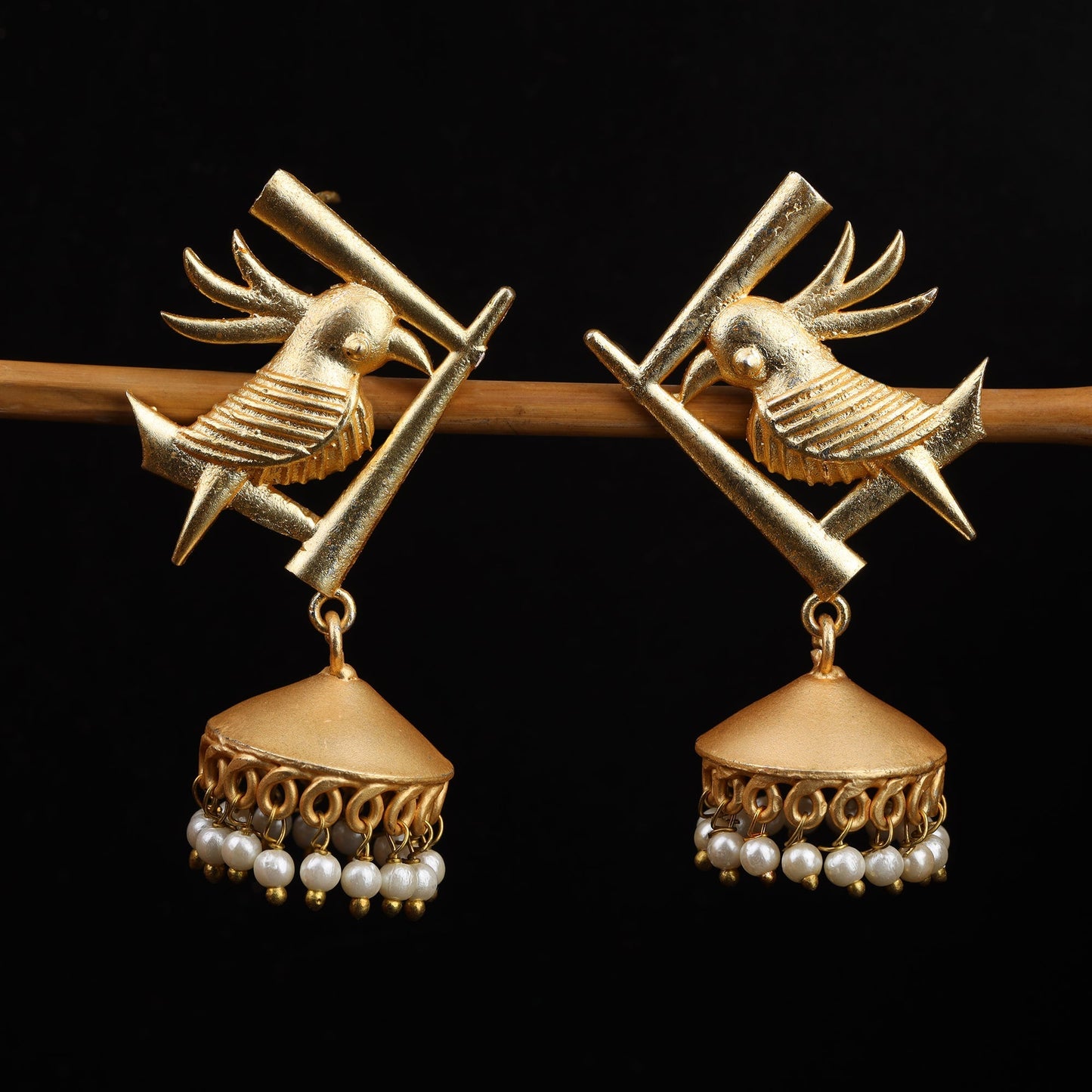 Naira- Hanging Pearl Jhumki Earrings