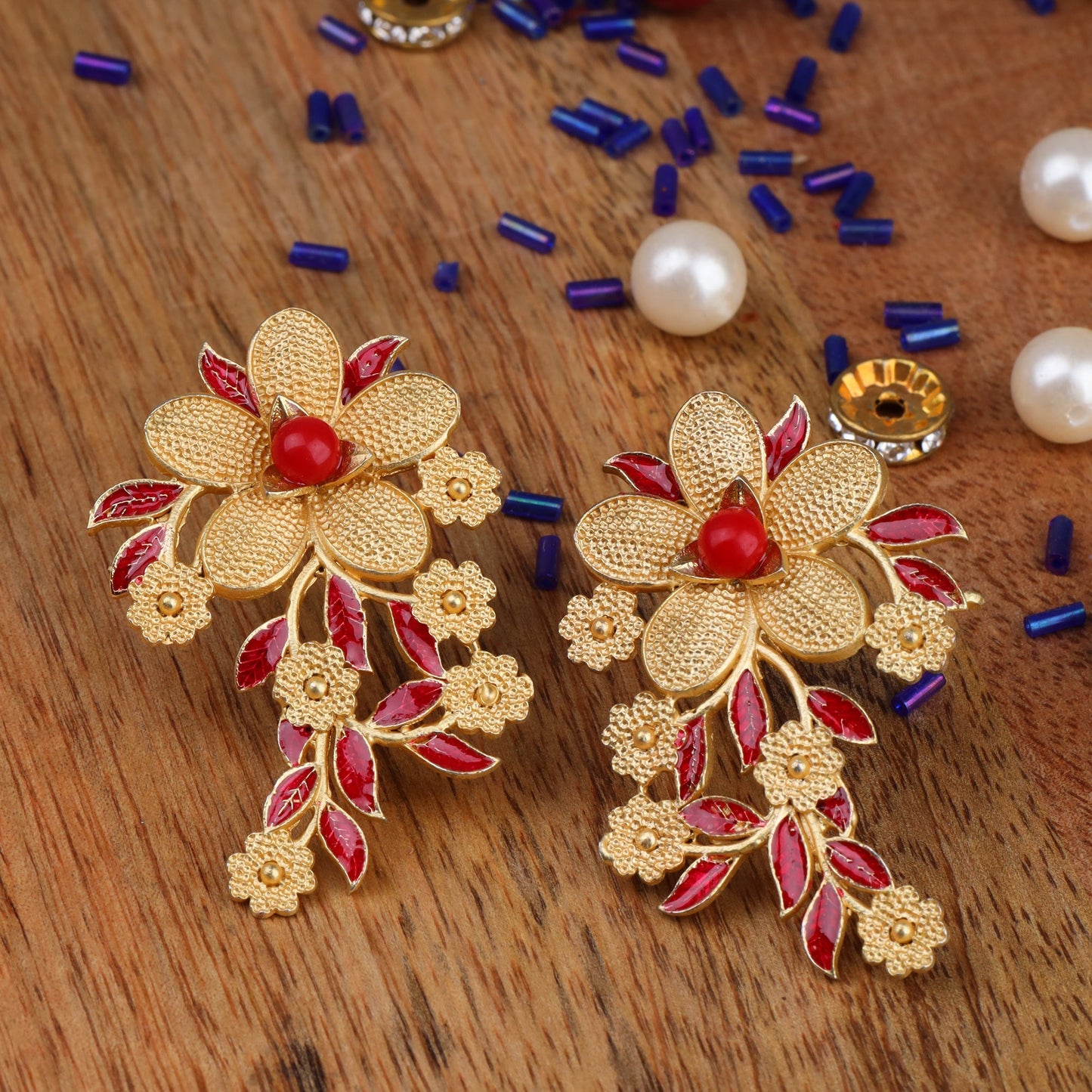Nikita- Stone Studded Golden Stud Earrings