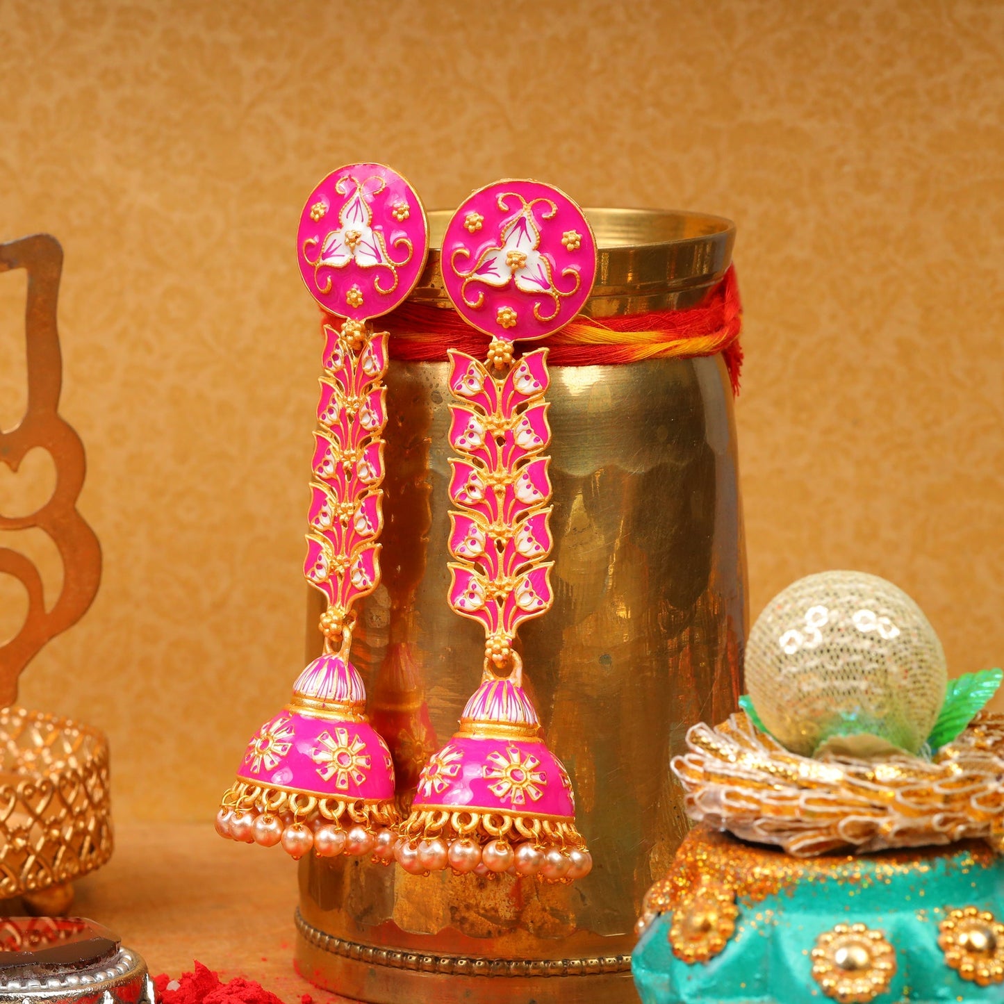 Kaira- Hanging Pearl Jhumki Earrings