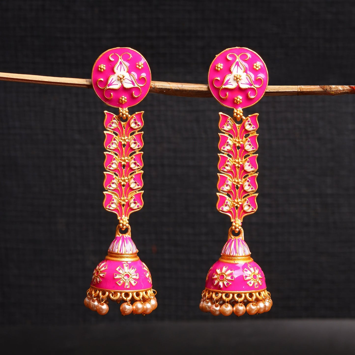 Kaira- Hanging Pearl Jhumki Earrings