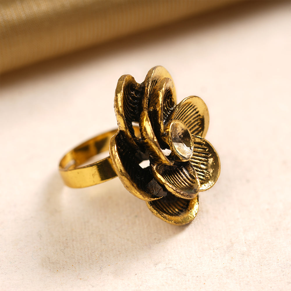 Anuradha- Golden Adjustable Ring
