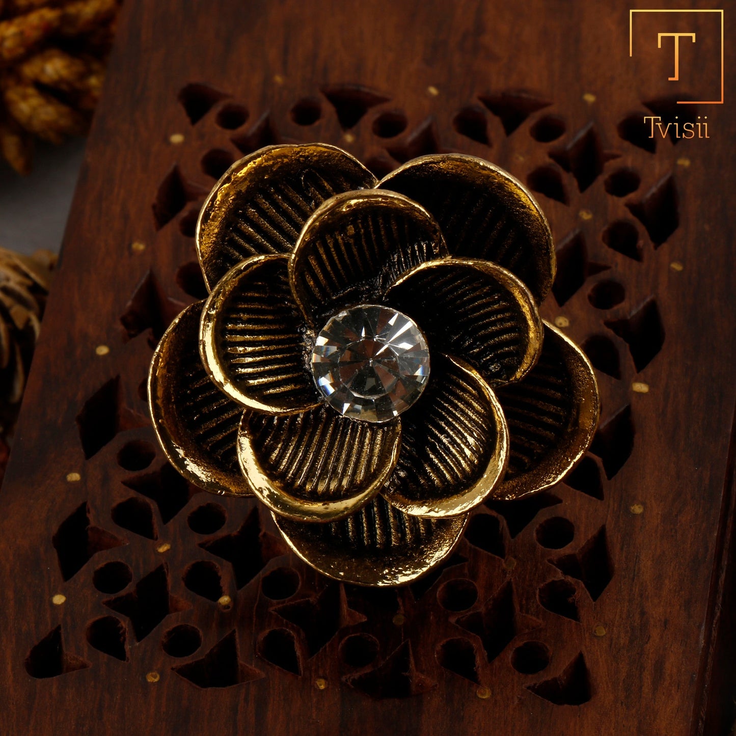 Anuradha- Golden Adjustable Ring