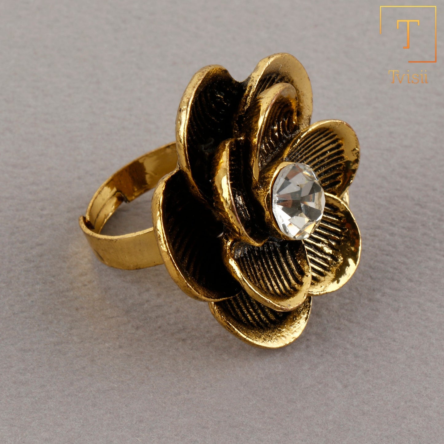 Anuradha- Golden Adjustable Ring