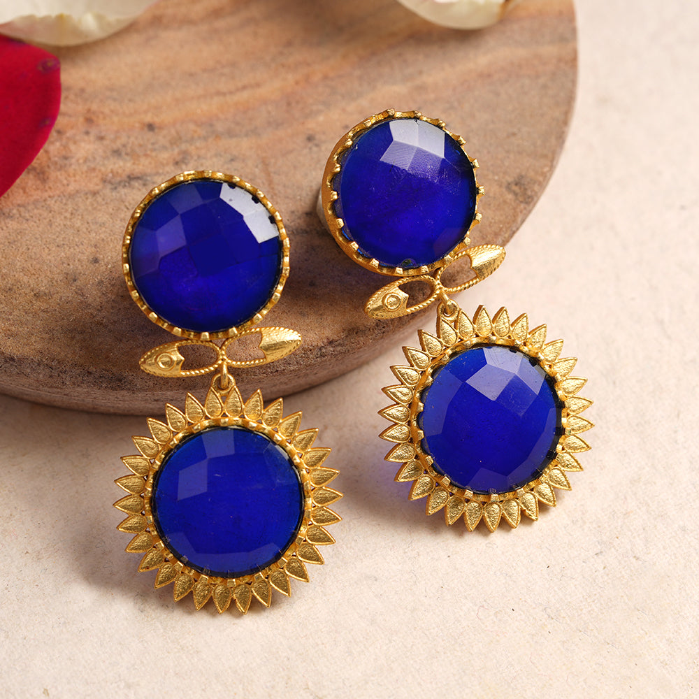 Ranya- Stone Studded Dangler Earrings