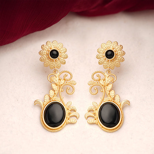 Ziya- Stone Studded Dangler Earrings