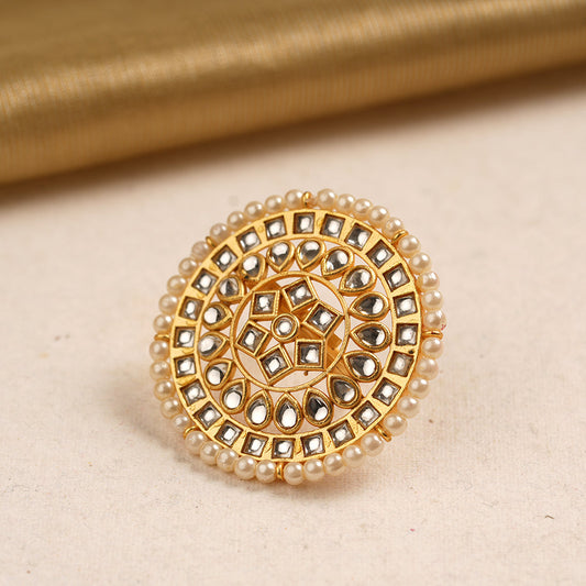 Swara- Kundan and Pearl studded adjustable Ring