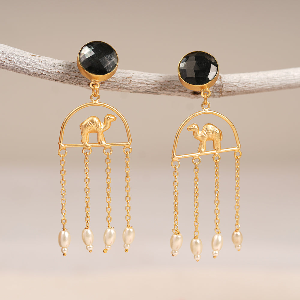 Samaira- Stone Studded Dangler Earrings