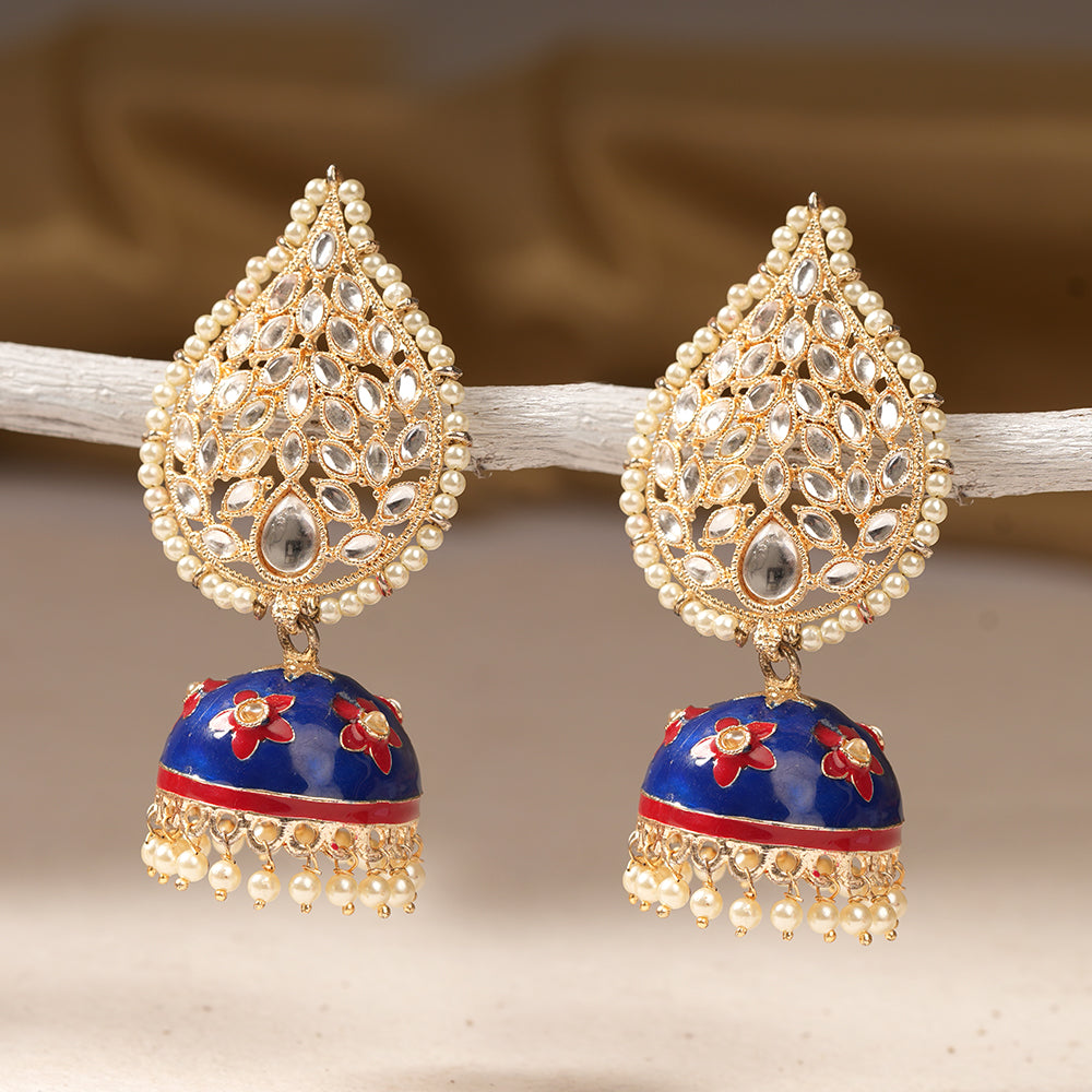 Avira- Kundan Studded jhumka earrings