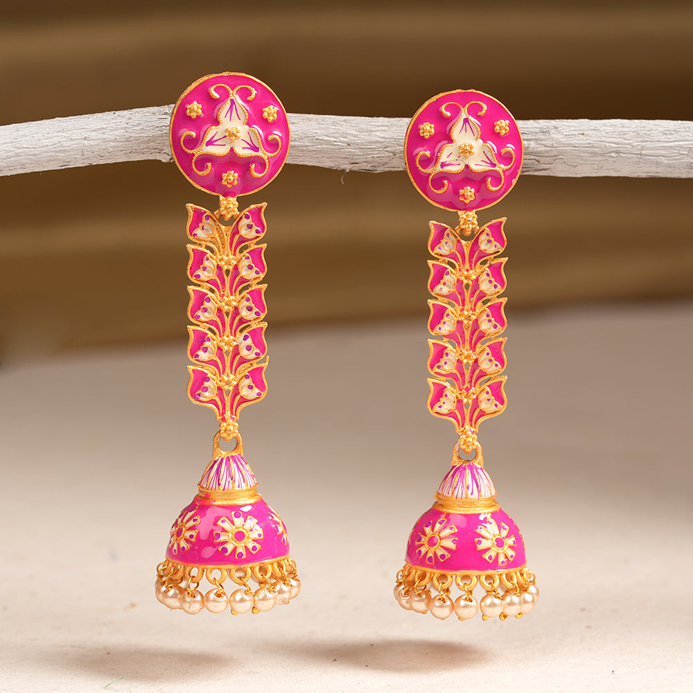 Kaira- Hanging Pearl Jhumki Earrings