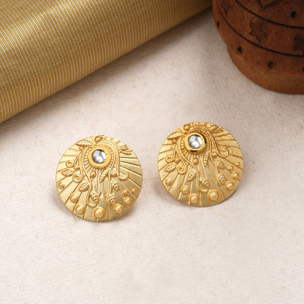 Rhea- Kundan Studded Stud Earrings