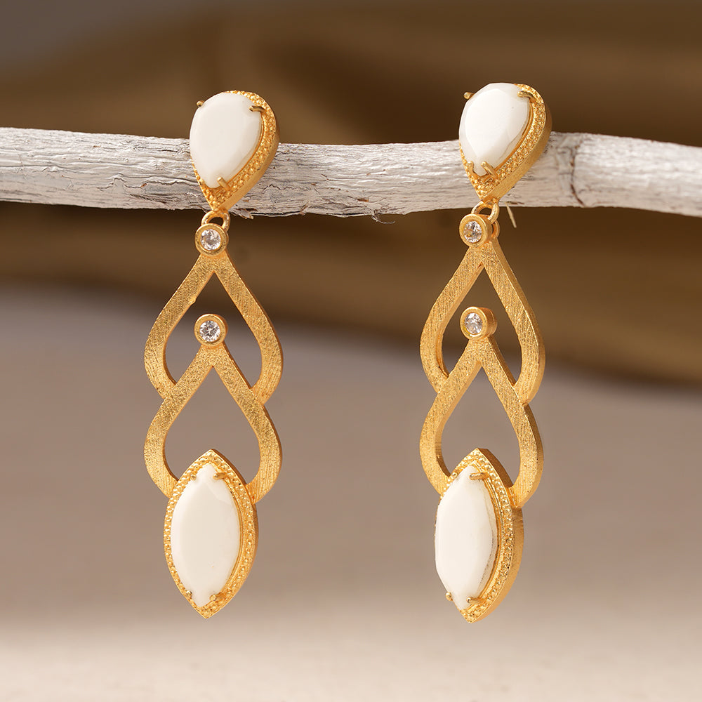 Arnika- Stone Studded Dangler Earrings