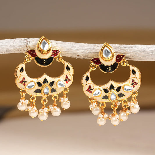Aanya- Hanging Pearls Dangler Earrings