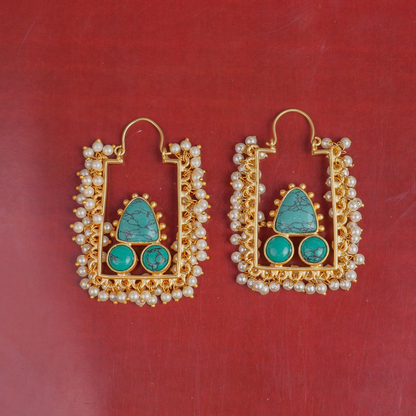 Pearly Frame Earrings