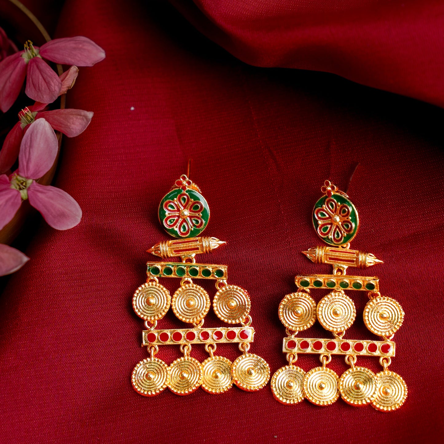 Aira- Stone Studded Dangler Earrings(Multicolored)