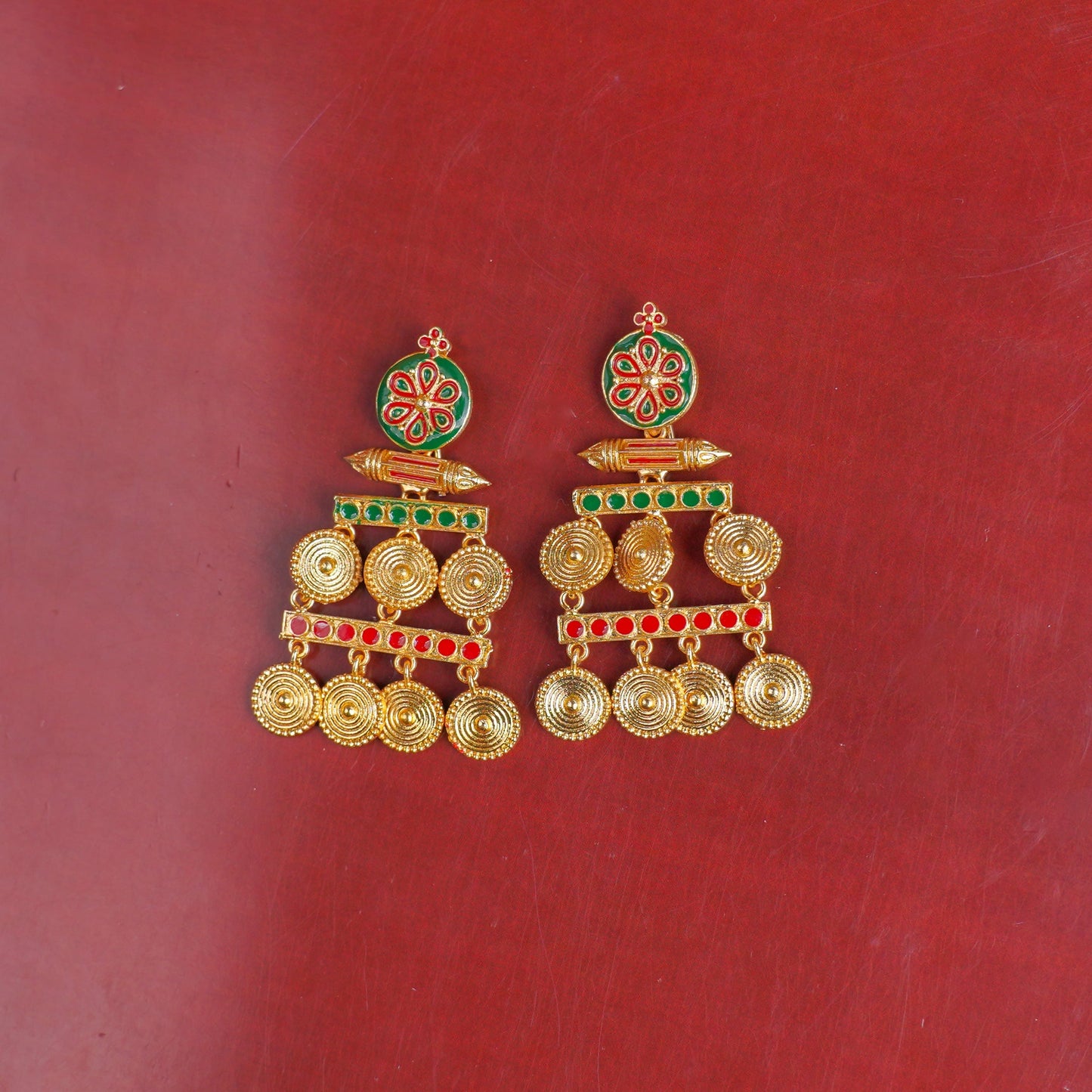 Aira- Stone Studded Dangler Earrings(Multicolored)
