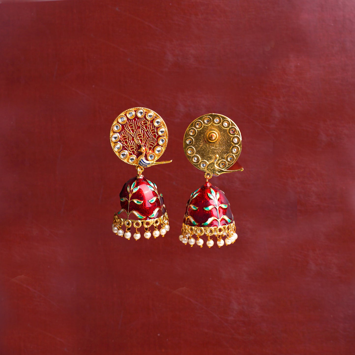 Meenakari Peacock Earrings