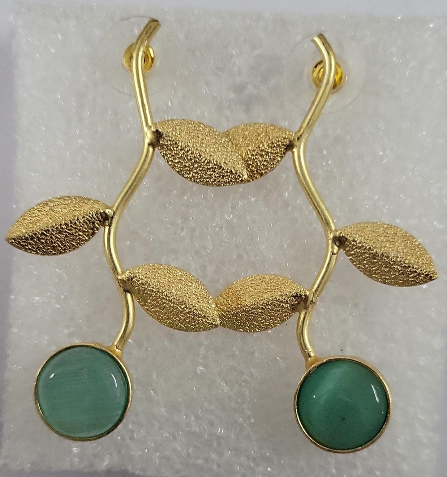 Ananta- Stone Studded Dangler Earrings(Mint)